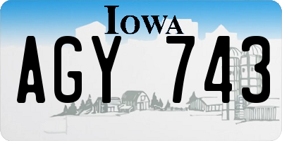 IA license plate AGY743