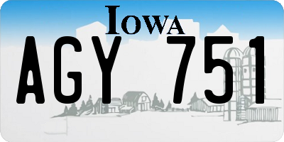 IA license plate AGY751