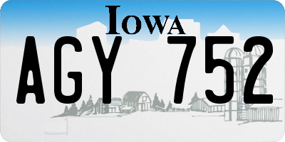 IA license plate AGY752
