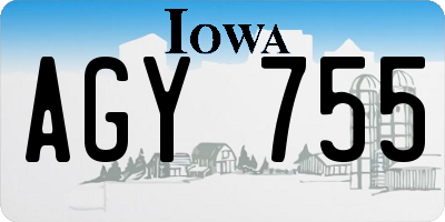 IA license plate AGY755