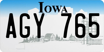 IA license plate AGY765
