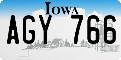 IA license plate AGY766