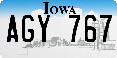 IA license plate AGY767
