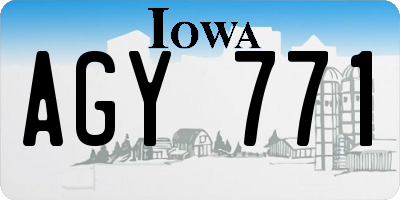 IA license plate AGY771