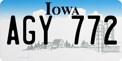 IA license plate AGY772