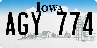IA license plate AGY774