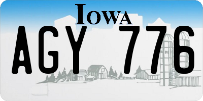 IA license plate AGY776