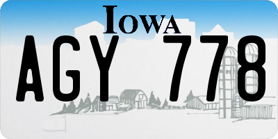 IA license plate AGY778