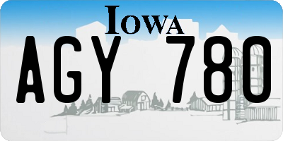 IA license plate AGY780