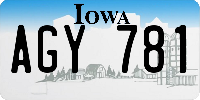 IA license plate AGY781