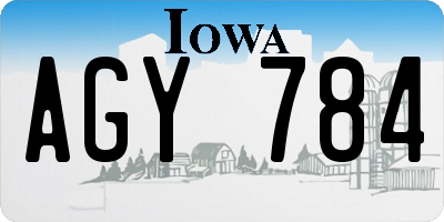 IA license plate AGY784