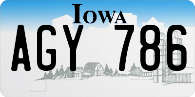IA license plate AGY786