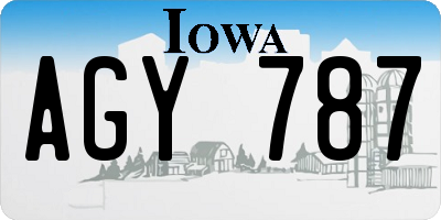 IA license plate AGY787