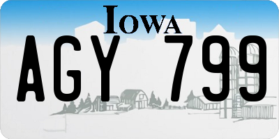 IA license plate AGY799
