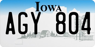 IA license plate AGY804
