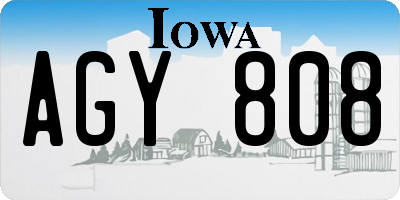 IA license plate AGY808