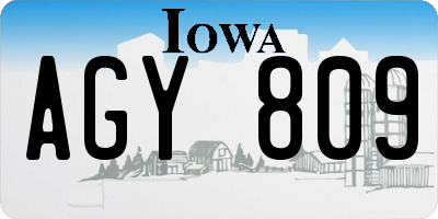 IA license plate AGY809