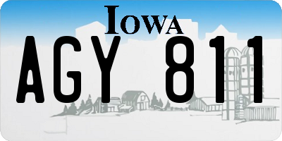 IA license plate AGY811