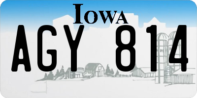 IA license plate AGY814