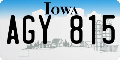 IA license plate AGY815