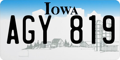 IA license plate AGY819