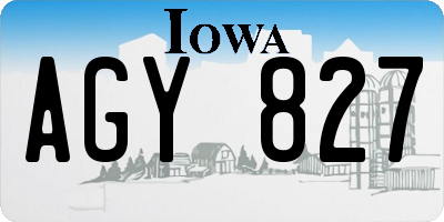IA license plate AGY827