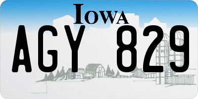 IA license plate AGY829