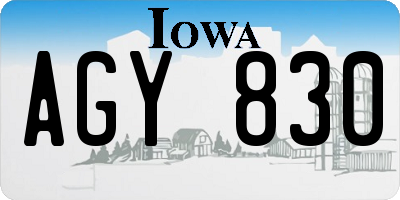 IA license plate AGY830