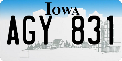 IA license plate AGY831