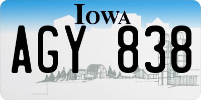IA license plate AGY838