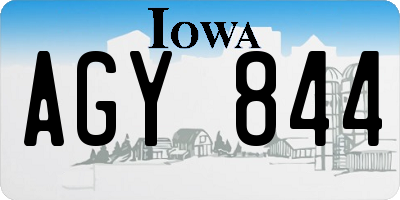 IA license plate AGY844