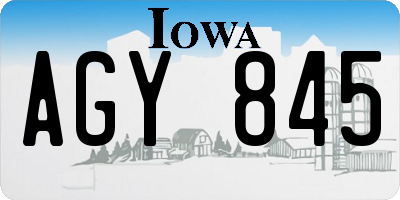 IA license plate AGY845