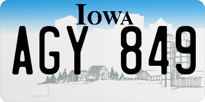 IA license plate AGY849