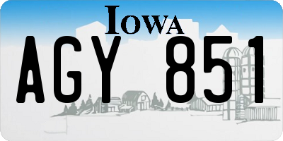 IA license plate AGY851
