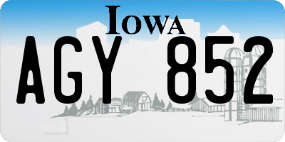 IA license plate AGY852