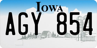 IA license plate AGY854