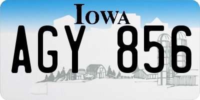 IA license plate AGY856