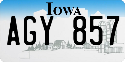 IA license plate AGY857