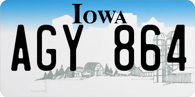 IA license plate AGY864