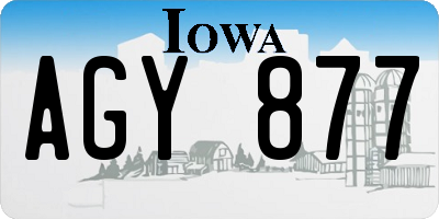 IA license plate AGY877