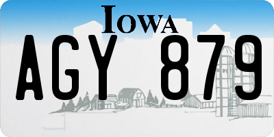 IA license plate AGY879