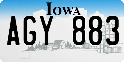 IA license plate AGY883