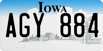 IA license plate AGY884