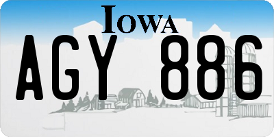 IA license plate AGY886
