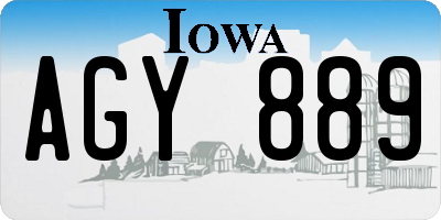 IA license plate AGY889