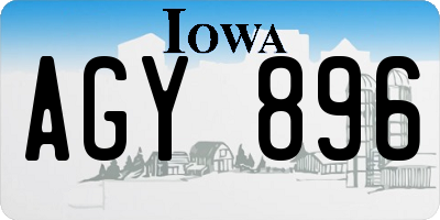 IA license plate AGY896