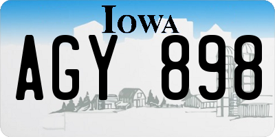 IA license plate AGY898