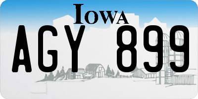 IA license plate AGY899