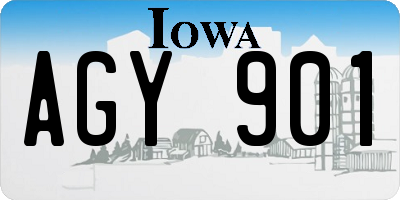 IA license plate AGY901