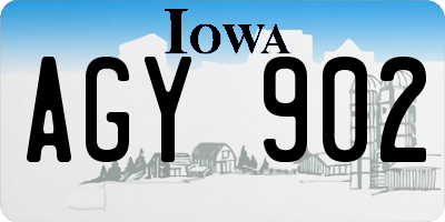 IA license plate AGY902